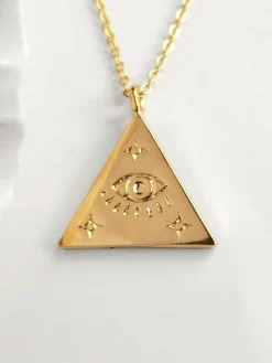 Outlet 45870 Augusta Jewellery Gold Plated Necklace - Evil Eye Amulet