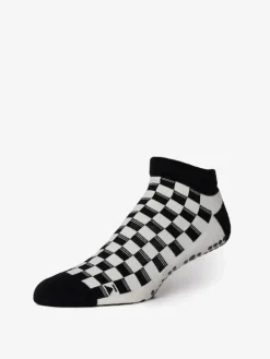 New YOGAMA02 Base 33 Low Rise Grip Socks - Checkers