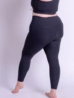 Outlet EASEDK01 Girlfriend Collective Compressive Rib High-Rise 7/8 Leggings - Black