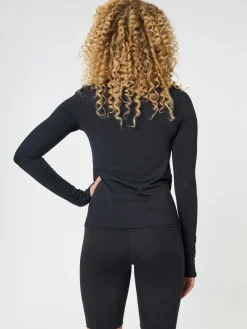 Best EASEDK01 Girlfriend Collective Reset Long Sleeve Mock Neck Half Zip - Black