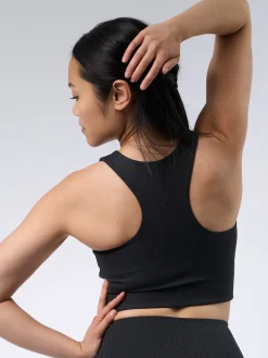 Discount EASEDK01 Girlfriend Collective Rib Dylan Bra - Black