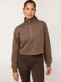 EASEDK01 Girlfriend Collective Vega Half Zip Sweatshirt - Mink