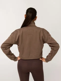 EASEDK01 Girlfriend Collective Vega Half Zip Sweatshirt - Mink