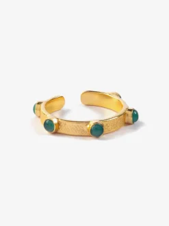 Hot GODDES01 Goddess Charms Heart Chakra Ring - Green Onyx