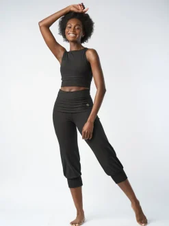 Discount FINEKN03 Gossypium Aspire Cropped Harem Pants - Black