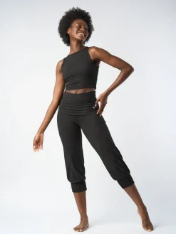 Discount FINEKN03 Gossypium Aspire Cropped Harem Pants - Black