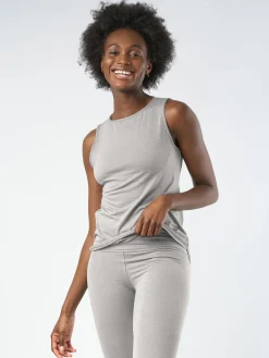 Hot FINEKN03 Gossypium Freedom Yoga Vest - Marl Grey