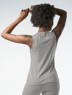 Hot FINEKN03 Gossypium Freedom Yoga Vest - Marl Grey
