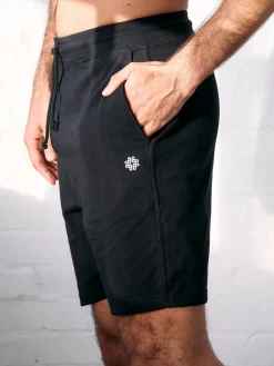 Sale FINEKN03 Gossypium Men's Drawstring Shorts - Black