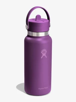 Outlet HYDROF01 Hydro Flask 946ml (32oz) Wide Mouth Bottle with Flex Straw Cap - Beachplum