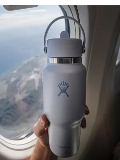 Outlet HYDROF01 Hydro Flask 710ml (24oz) Wide Mouth Travel Bottle with Flex Straw Cap - Nectar Orange