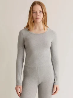 Discount KOMOD01 Komodo Darcey Long Sleeved Top - Marl Grey
