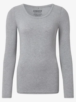 Discount KOMOD01 Komodo Darcey Long Sleeved Top - Marl Grey
