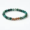 YANTRA01 Mala Bead Bracelet - Green Moss Agate