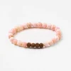 Hot YANTRA01 Mala Bead Bracelet - Pink Opal