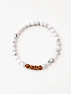 New YANTRA01 Mala Bead Bracelet - White Howlite