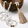 New YANTRA01 Mala Bead Necklace - White Howlite