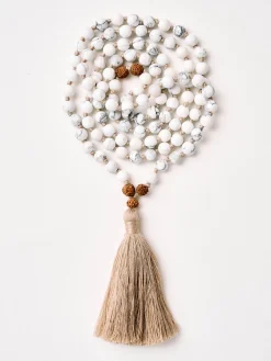 New YANTRA01 Mala Bead Necklace - White Howlite