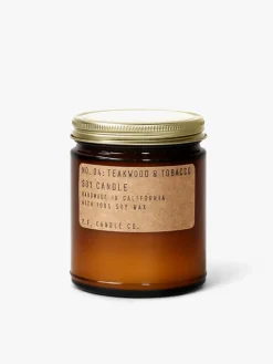 Clearance CANDLE01 P.F. Candle Co. 7.2oz Soy Candle - Teakwood & Tobacco