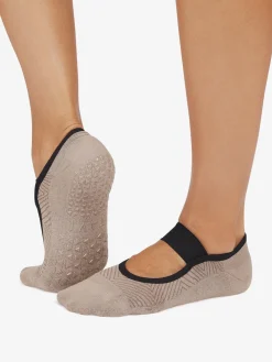 YOGAMA02 Tavi Noir Lola Grip Socks - Shitake Geo