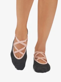 New YOGAMA02 Tavi Noir Luanna Grip Socks - Petal Melange Stripe