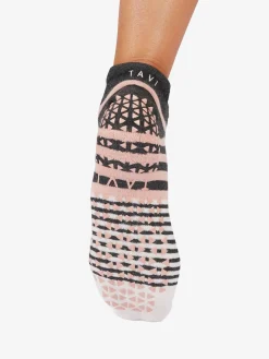 Clearance YOGAMA02 Tavi Noir Savvy Grip Socks - Petal Melange Stripe