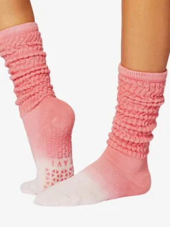 Discount YOGAMA02 Tavi Noir Stacy Grip Socks - Hot Coral Ombre