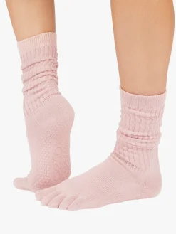 Best YOGAMA02 ToeSox Full Slouch Grip Socks - Petal