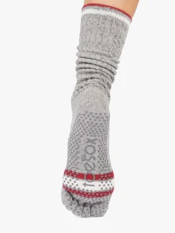 New YOGAMA02 ToeSox Full Slouch Grip Socks - Snowdrift