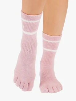Outlet YOGAMA02 ToeSox Full Toe Crew Grip Socks - Camellia Heather