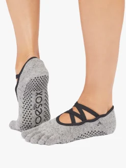 Discount YOGAMA02 ToeSox Full Toe Elle Grip Socks - Grey Speckle