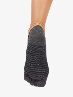 Clearance YOGAMA02 ToeSox Full Toe Elle Grip Socks - Midnight Stripe