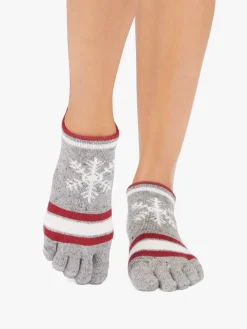 Discount YOGAMA02 ToeSox Full Toe Low Rise Grip Socks - Snowdrift