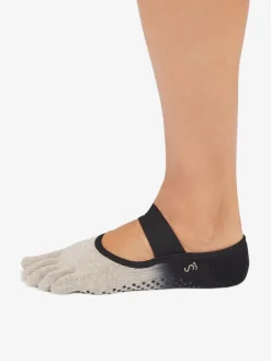 Clearance YOGAMA02 ToeSox Full Toe Mia Grip Socks - Shitake Ombre