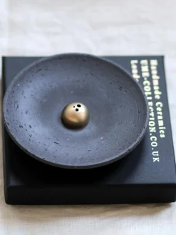Hot UMECOL01 Ume Collection Stoneware Smudging Dish - Raw Black