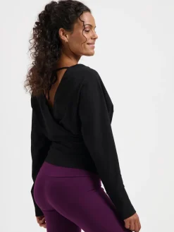 Best URBANG01 Urban Goddess Ala Long Sleeve Yoga Top - Onyx Black