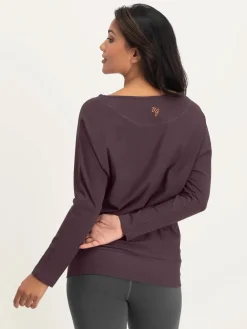 Hot URBANG01 Urban Goddess Budhi Long Sleeve Yoga Top - Berry