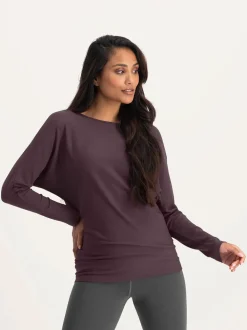 Hot URBANG01 Urban Goddess Budhi Long Sleeve Yoga Top - Berry