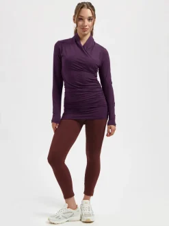 New URBANG01 Urban Goddess Good Karma Long Sleeve Yoga Top - Bloom
