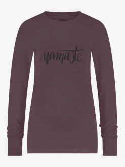 Best URBANG01 Urban Goddess Namaste Long Sleeve Yoga Top - Berry