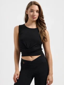 Online URBANG01 Urban Goddess Veyra Knot Yoga Tank - Onyx Black