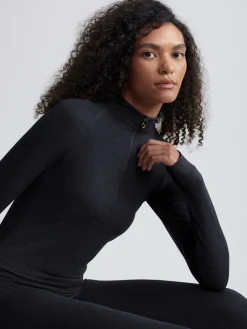 Clearance VARLEY01 Varley Always Warm Base Layer Half Zip - Black Marl