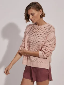 Outlet VARLEY01 Varley Hains Knit Crew - Rose Smoke