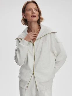 VARLEY01 Varley Halley Zip Through Sweat - Ivory Marl