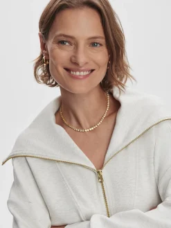 VARLEY01 Varley Halley Zip Through Sweat - Ivory Marl