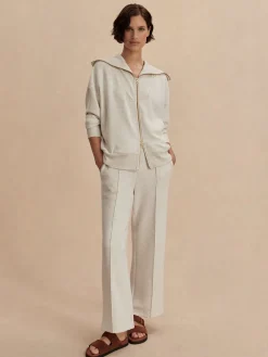 VARLEY01 Varley Halley Zip Through Sweat - Ivory Marl