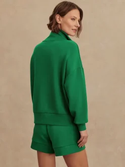 Online VARLEY01 Varley Hawley Half Zip Sweat - Verdant Green