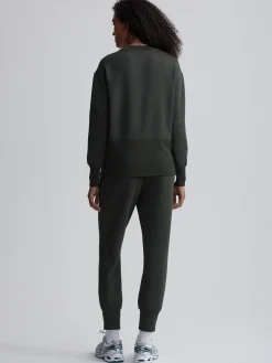 VARLEY01 Varley Lowry Longline Sweat - Olive Marl