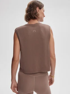 Hot VARLEY01 Varley Page Seamless Crop Tank - Deep Taupe