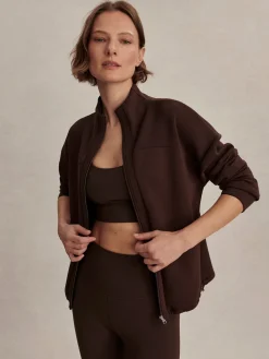 Hot VARLEY01 Varley Tayah Zip Through Sweat - Coffee Bean